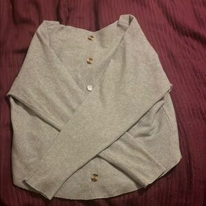 Gray Button-Up Women's Sweater